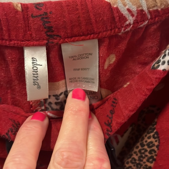 Red cheetah coffee cup Sleep pajama draw string pants - Picture 6 of 8